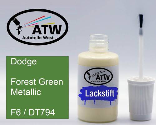 Dodge, Forest Green Metallic, F6 / DT794: 20ml Lackstift, von ATW Autoteile West.